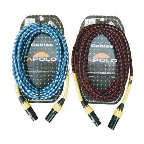 CABLE MICROFONO (6 MTS) XLR MACHO / XLR HEMBRA FORRADO TELA