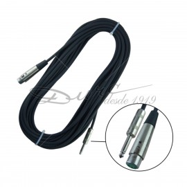 CABLE MICROFONO (15 MTS) PLUG 1/4 / XLR HEMBRA